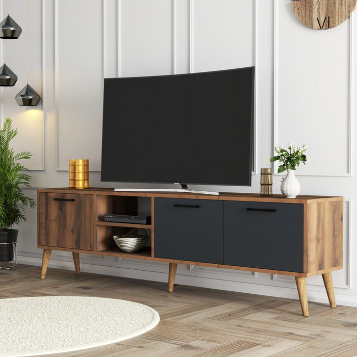 Hanah Home Soporte de TV Nogal y Antracita Hanah Home Soporte de TV Nogal y Antracita